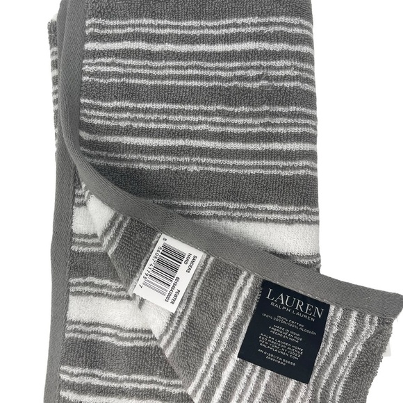 Lauren Ralph Lauren Sanders Pewter Hand Towel & 1 Wash cloth Set NWT - Picture 4 of 6